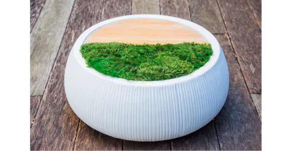 Sandstone and Moss large centerpiece.